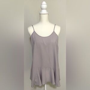 Umgee Womens M Solid Gray Tank Top Boho Grandmillenial Lightweight Y2K Eclectic